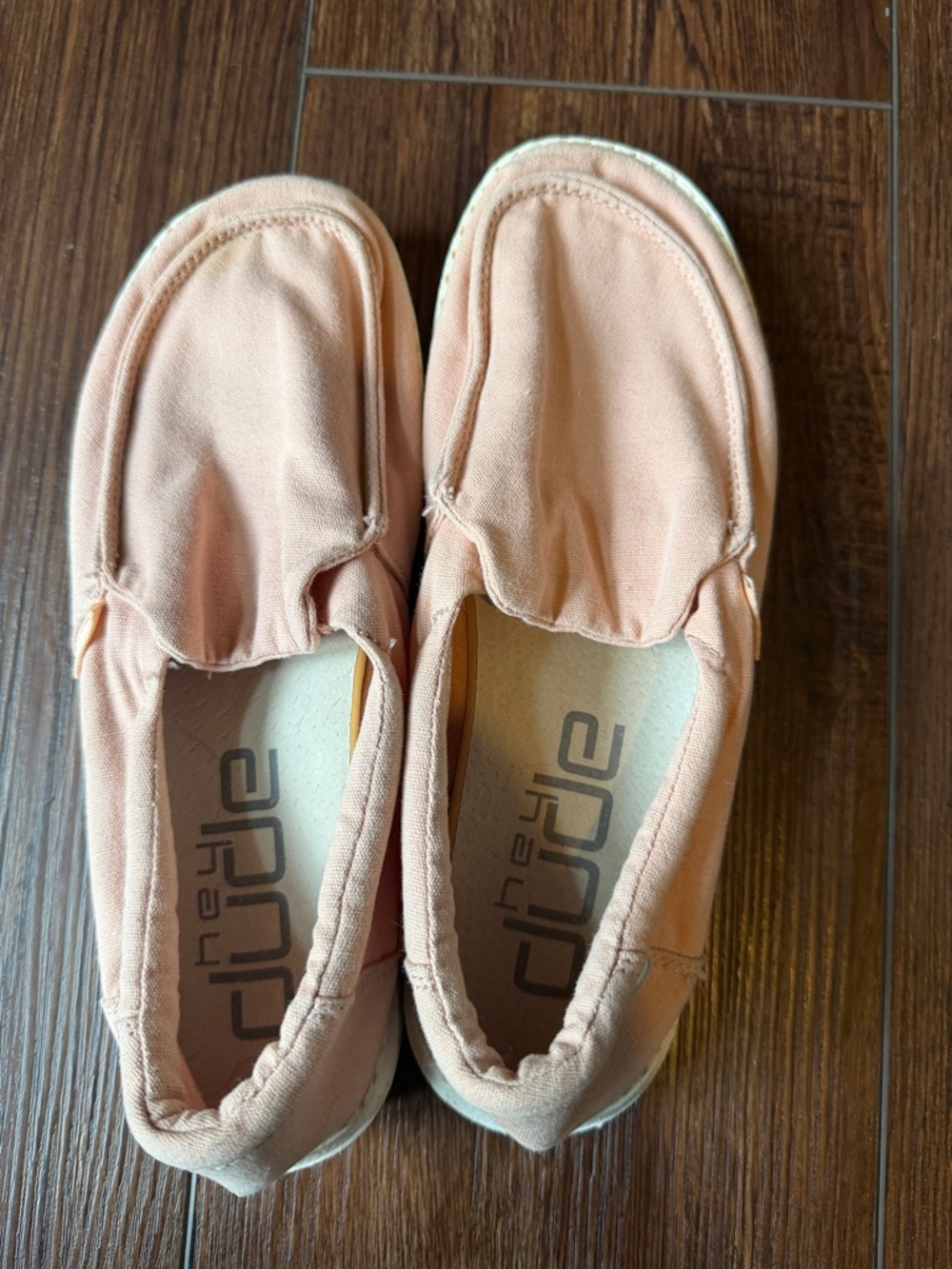 Hey Dude Kids Peach/Pink Slip-On Canvas Shoes - Light Peach